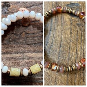 Two Alex + Ani energy beaded wrap bracelets